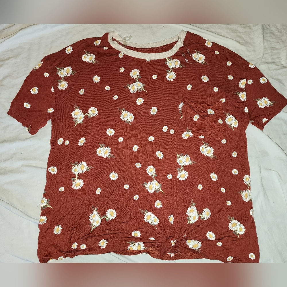 No Boundaries orange floral t shirt